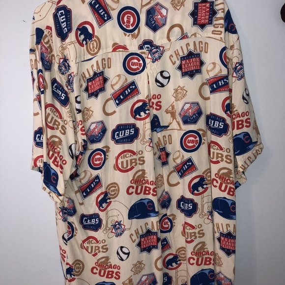 CSA Cubs MLB Button Down Rayon Hawaiian Style Shirt Medium - Picture 2 of 8